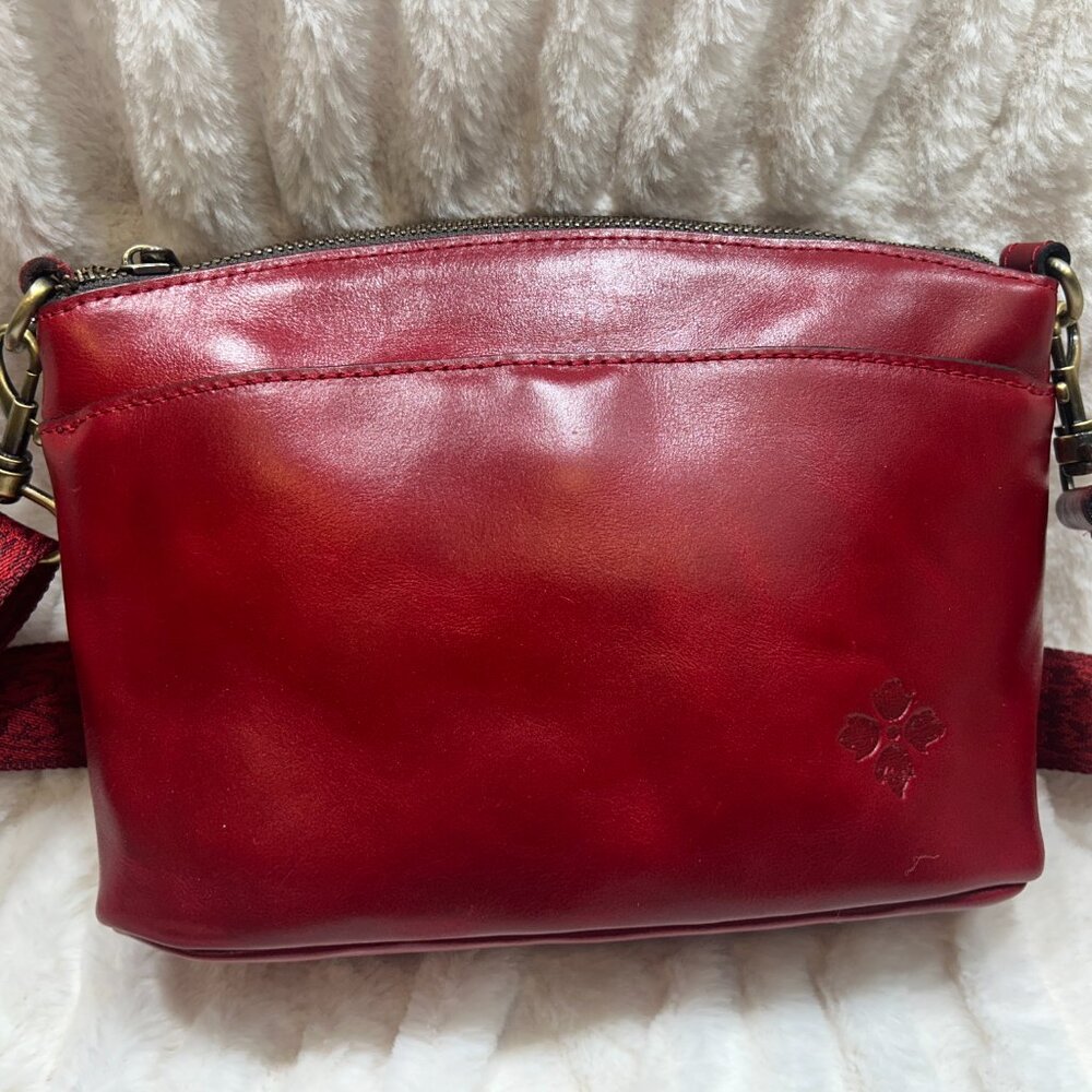 EUC Patricia Nash Valenza Red Leather Crossbody - Embossed Strap - Picture 2 of 12
